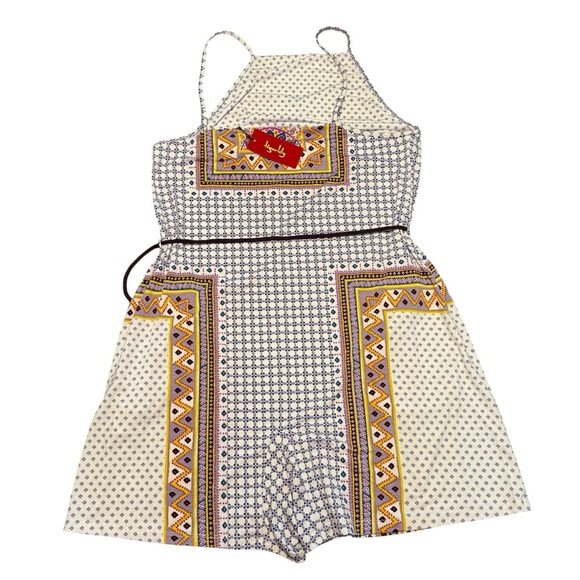 NWT Revolve Tigerlily White Dalmatia Playsuit Tribal Boho Halter Romper Sz 6 - Picture 4 of 12